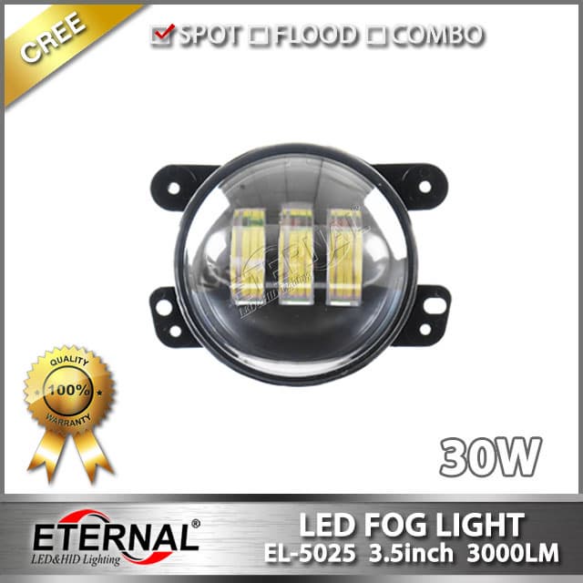 4in 30W Jeep Wrangler LED fog light with halo ring